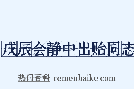 戊辰会静中出贻同志是什么意思的图片